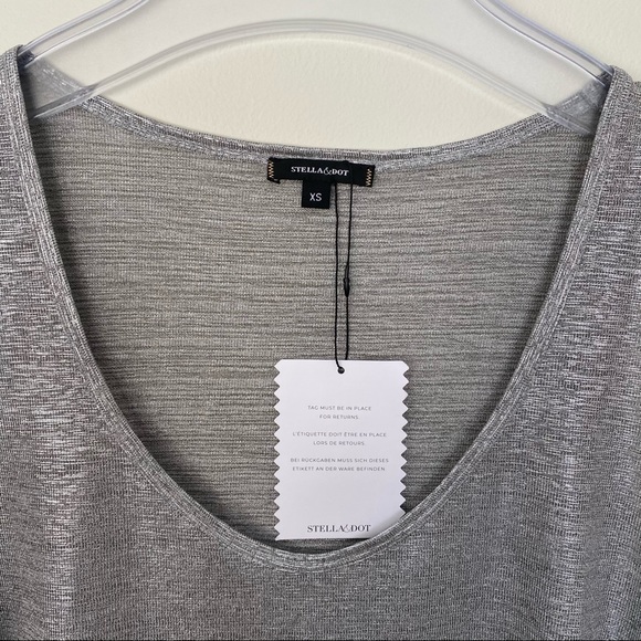 2/$50 Stella & Dot, Metallic Silver tank, Size XS - Picture 4 of 5